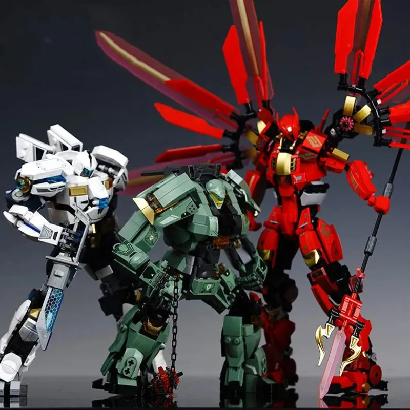 

Pacificed Rim Mecha Figure Halberd-Athena Movie Series Mecha Deformationed Robot Building Blocks Mech Modle DIY Bricks Toy Gift