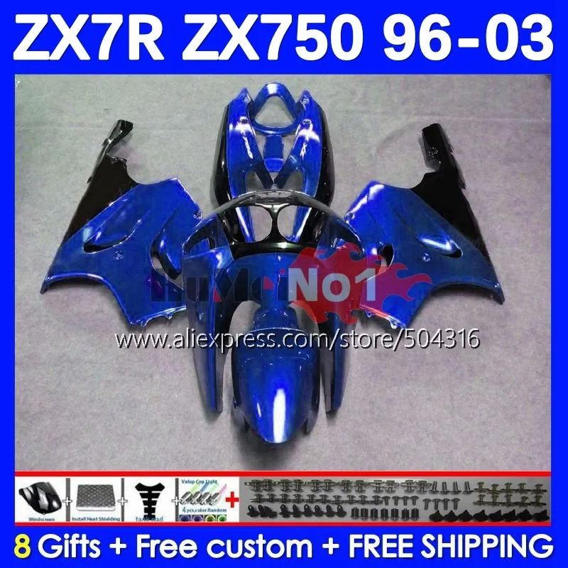 

Body For KAWASAKI NINJA ZX 7R 7 R ZX-750 52MC.101 ZX750 ZX-7R ZX7R 1996 1997 1998 1999 2000 2001 2002 2003 Fairings Glossy blue