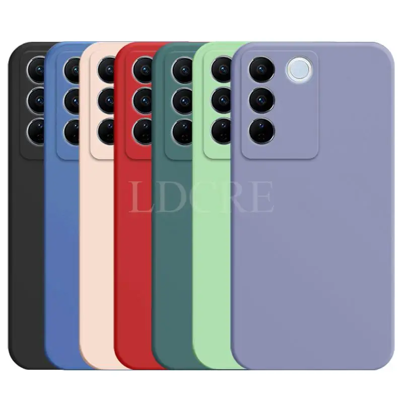

For vivo V27 Pro Case Liquid Silicone Coque For vivo V27 Pro Cover TPU Rubber Protective Phone Case vivo V27 Pro Cover