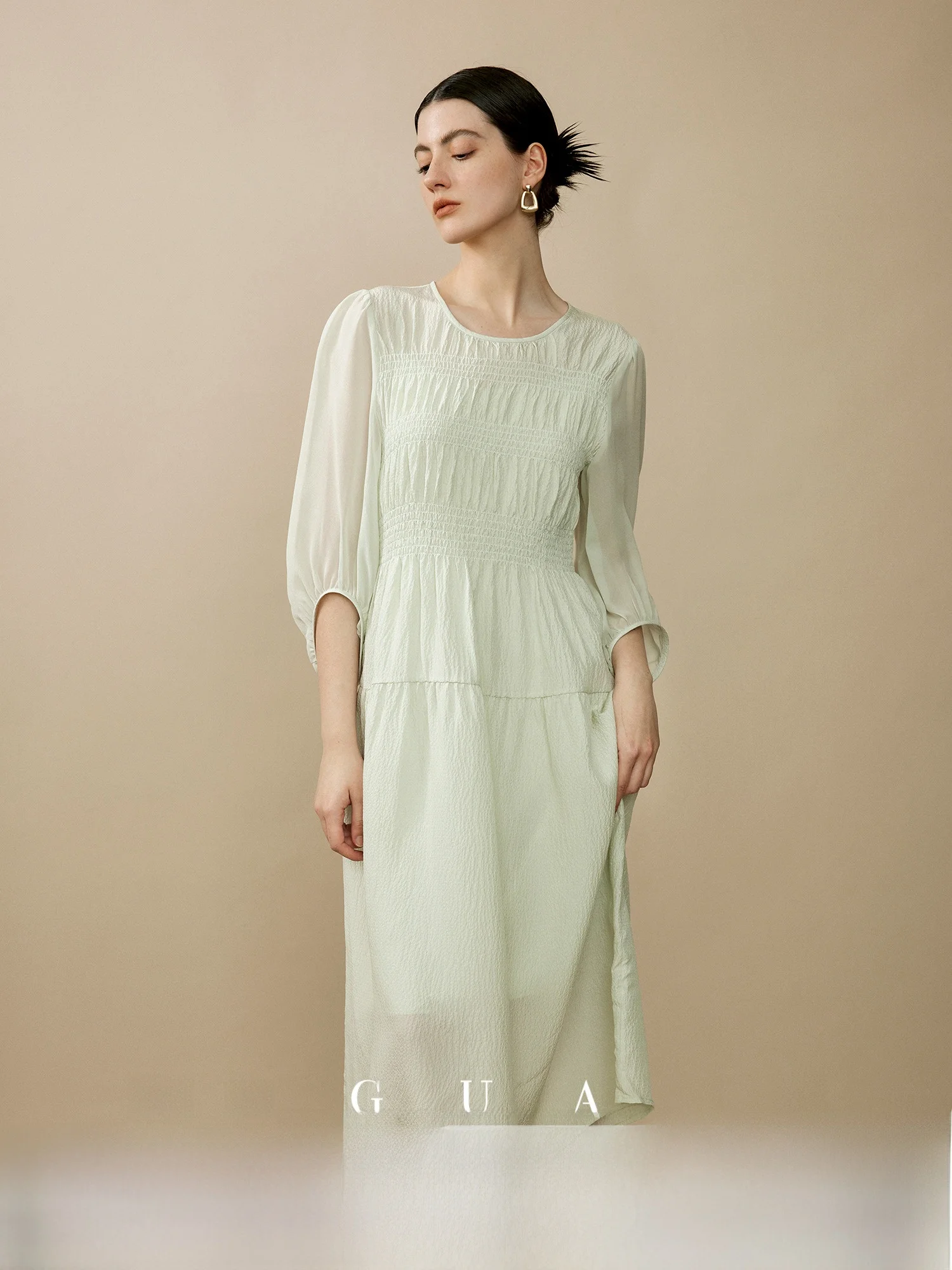 Тыквенная долина [Ночная продажа под луной] Горизонтальный креп 4 мм 00 Шелк +