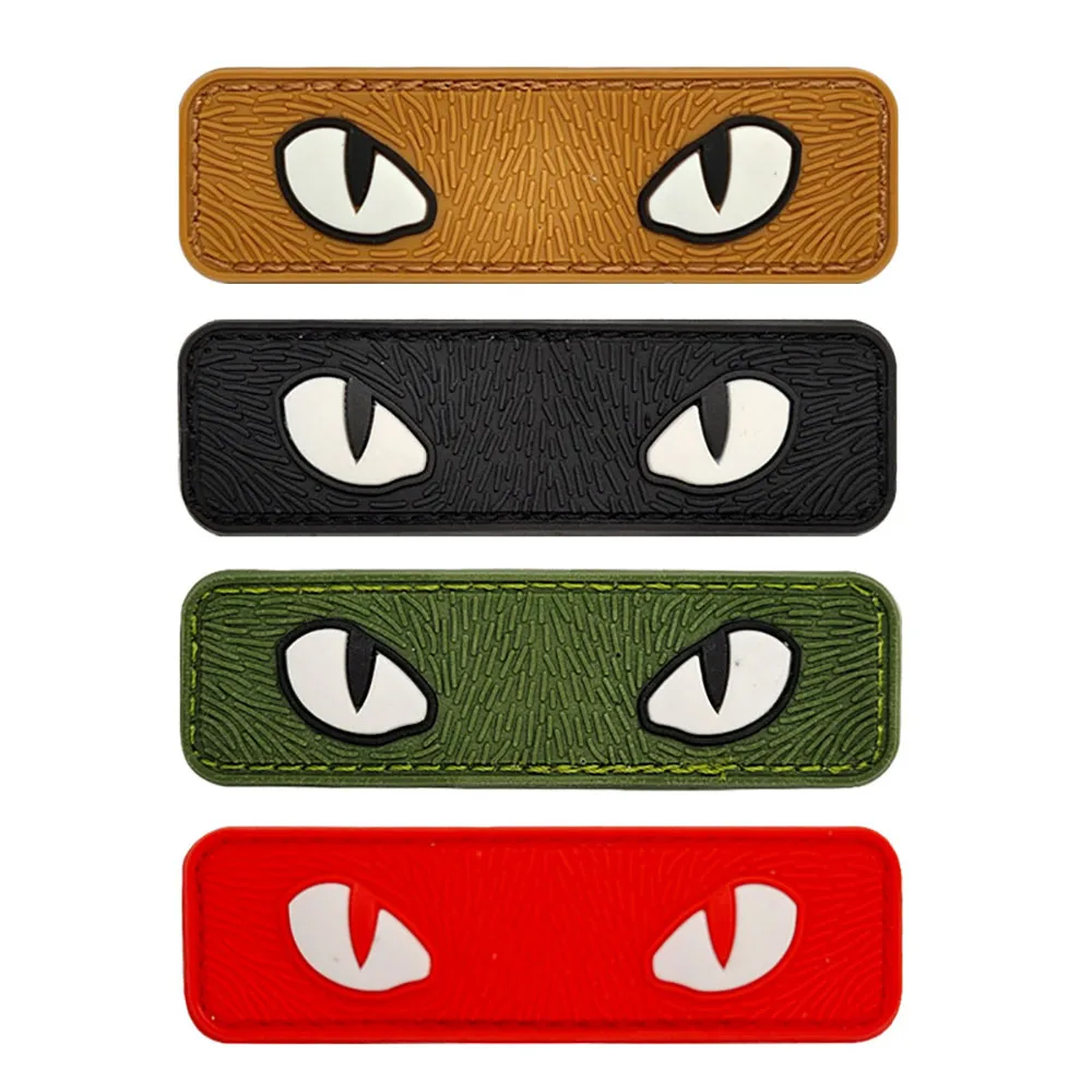 

3D PVC Attack on Cat's Eye Helmet Badge Demon Head Embroidery Patch Military for Tactical Backpack Cap Morale DIY Stickers