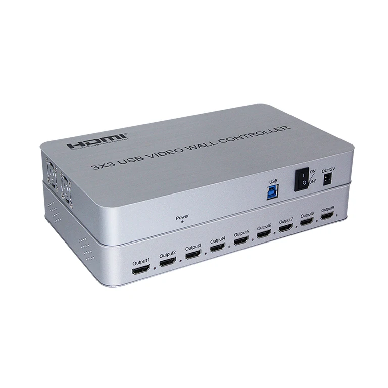 

4K HDMI 3x3 Video Wall Controller USB Input 9 HDMI Output Support 1x2,1x4,2x2,4x2,3x3,2x3
