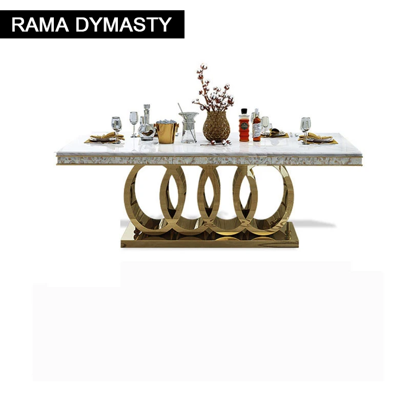 

Modern Rama Dymasty Stainless Steel Dining Room Set Home Furniture Modern Marble Dining Table ,rectangle Table Restaurant Rama