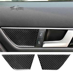 Carbon Fiber Door Handle Panel Cover Trim Fit For Mercedes Benz C Class W204