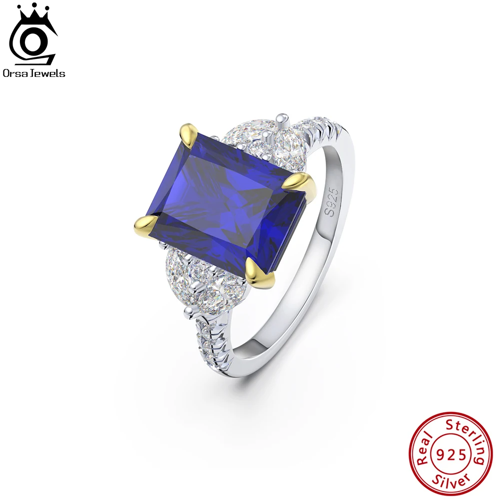 ORSA JEWELS блестящие кольца из стерлингового серебра 925 пробы с цирконием AAAA для женщин обручальные свадебные кольца ювелирные изделия LZR10