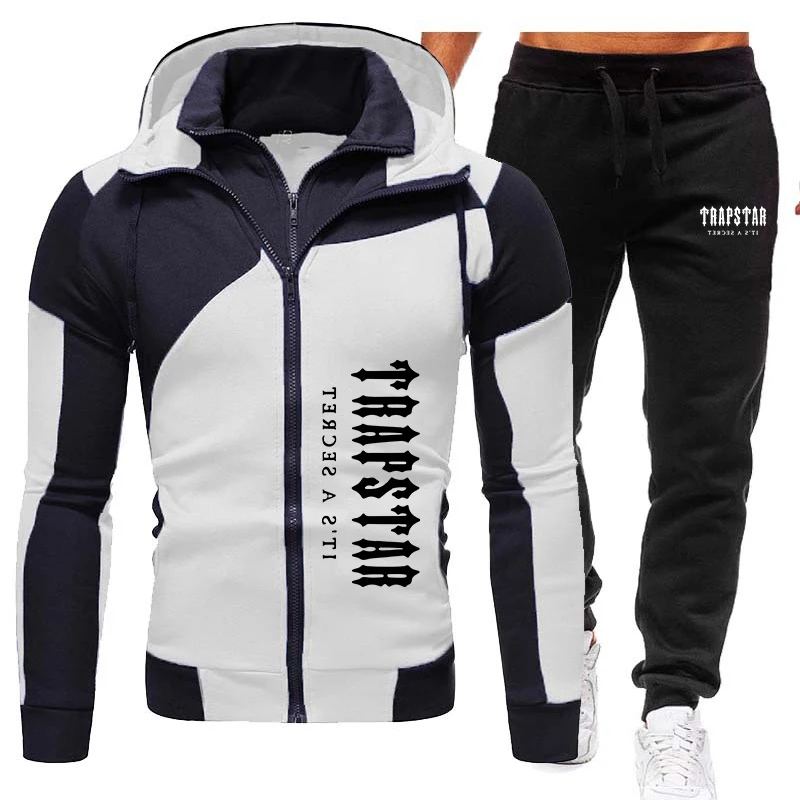 

2022 New Fashion Men's Zipper Outfits Hoodies and Sweatpants High Quality Male Outdoor Motorcycle Jacket Autumn Casual Tracksuit