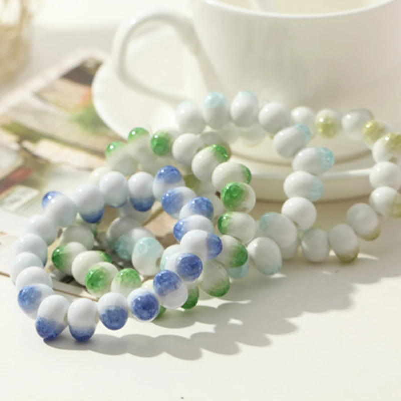 

Creative National Style Flower Designs Beaded Bracelet Pure Hand-made Porcelain Ceramic Boho Bracelet Jewelry Gifts Wholesale