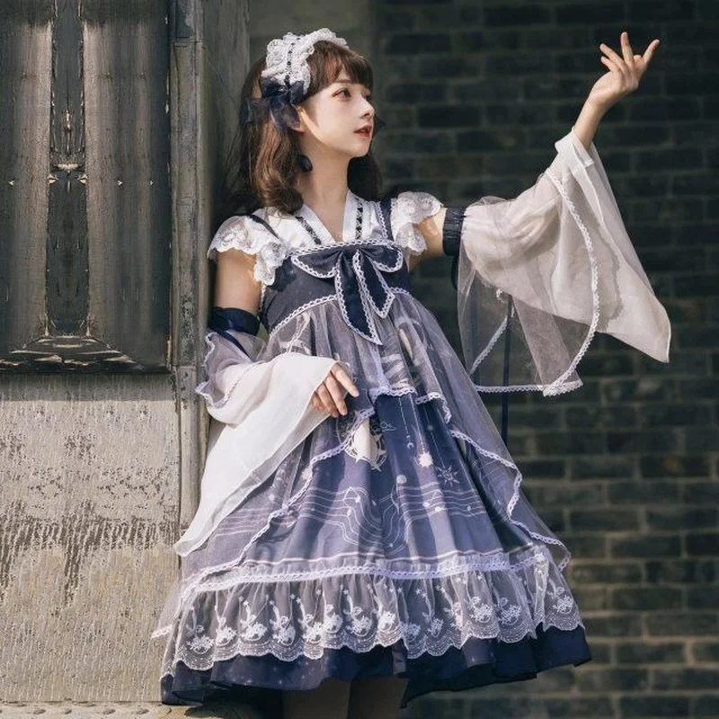 

Lolita Original Genuine Factory Original Moonlight Notes Jsk Suspender Dress Japanese Lolita Dress Fairy Kei Clothes