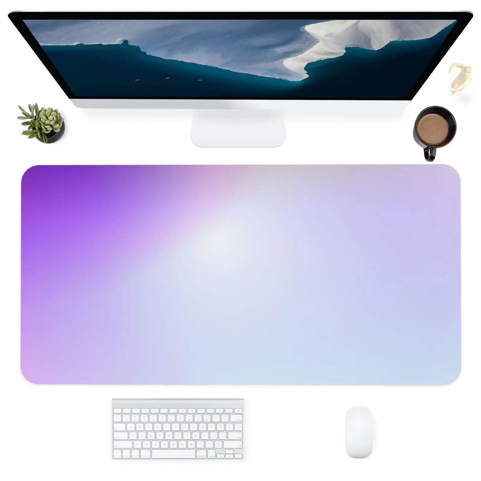 

Computer Office Supplies Keyboards Accessories Mouse Pad Large Square Anti-Slip Desk Pads Mat Light Purple Gradient MousePad XXL