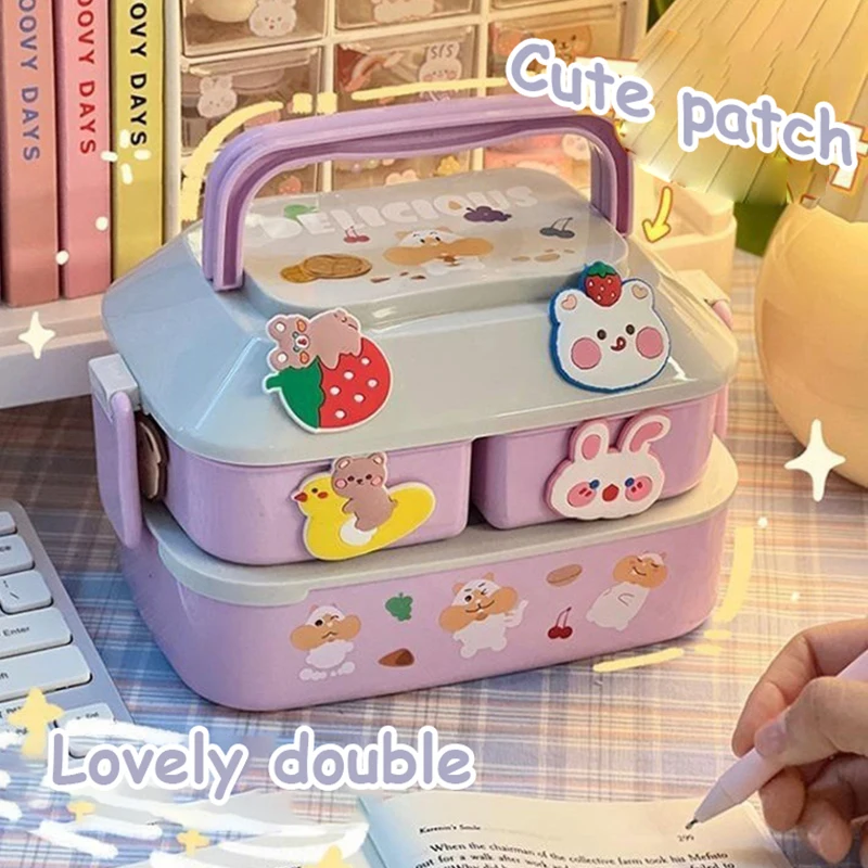 Купи Thermal Insulated Food Storage Container Hermetic Cute Bento Box Leakproof Food Carrier Lunchbox School Child Children Student за 492 рублей в магазине AliExpress