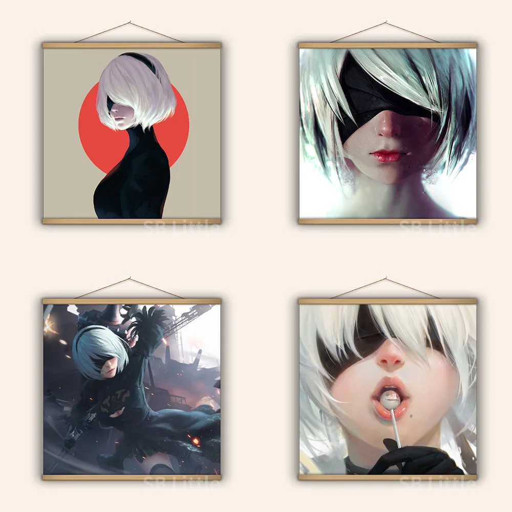 2B Nier: Automata аниме игра для девочек анимационная живопись плакат декоративный