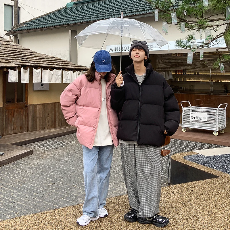 Winter Jacket Men Parkas Thicken Warm Coat Mens Stand Collar Jackets Solid Casual Parka Women Fashion New Streetwear Oversize