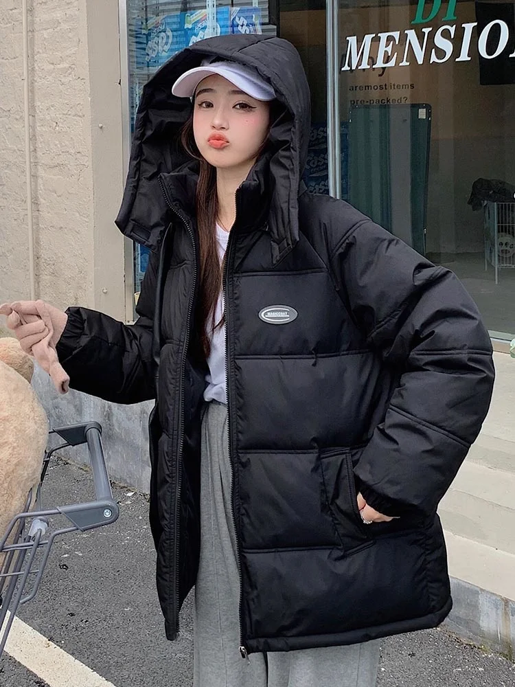 New Winter Cotton-padded Jacket Women 2022 Korean Style Lover's Coat Parkas Women's Removable Hooded Winter Clothes