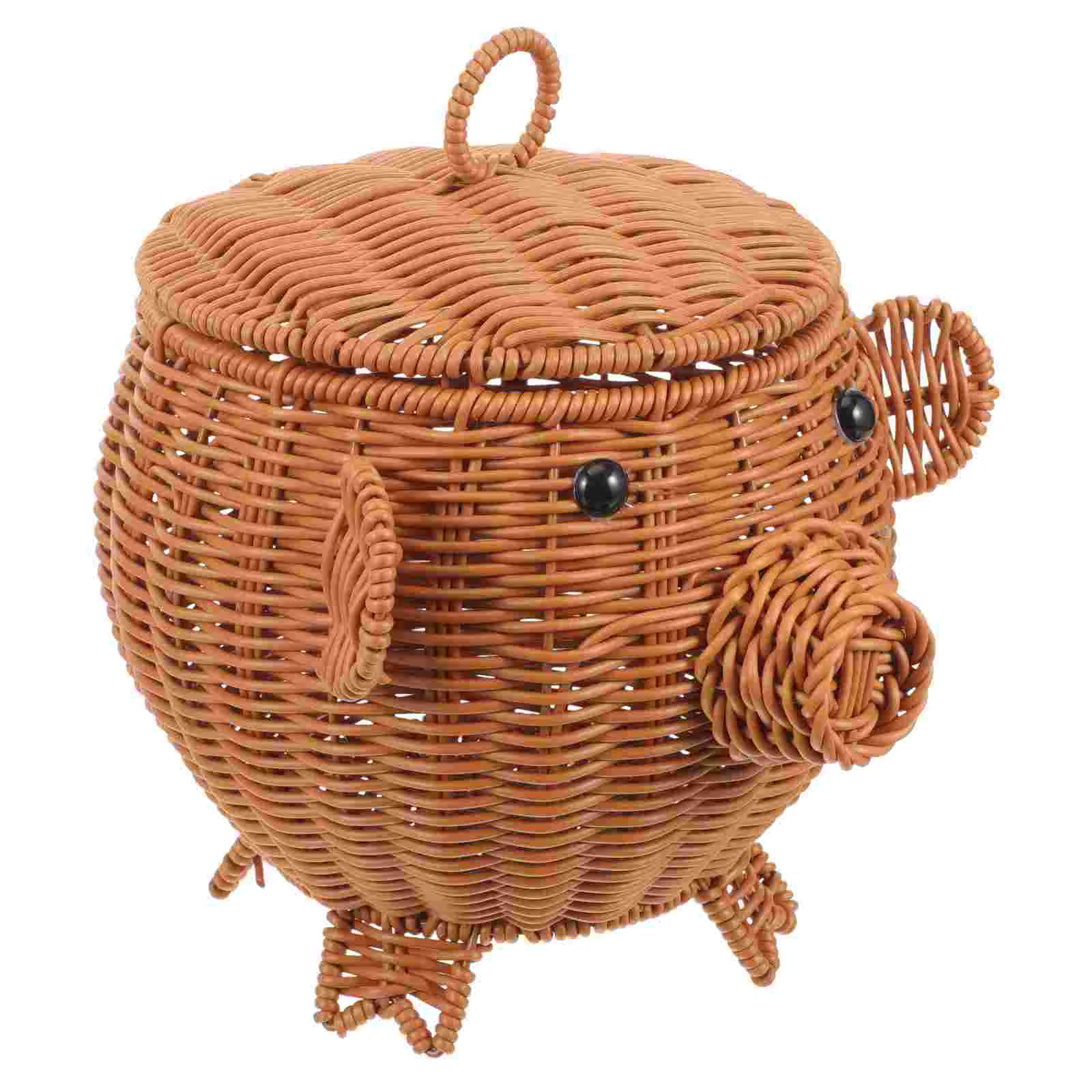 

Basket Lid Decorative Storage Organizer Baskets Shelf Woven Bins Toilet Paper Fruit Vegetable Bathroom Organizing