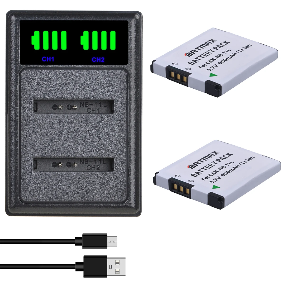 Аккумуляторная батарея для смартфонов с USB Type-C и зарядным устройством для Canon A2600, A3500, A4000IS, IXUS 125, 132, 140, 240, 245, 265, 155, HS