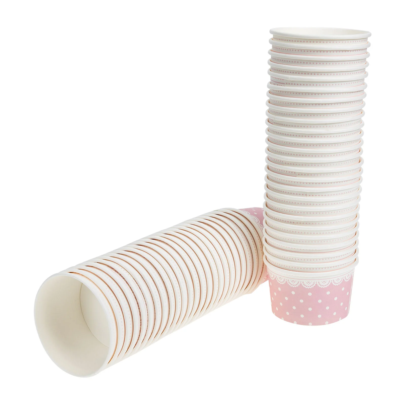 

50pcs Portable Paper Yogurt Cups Disposable Dessert Cups Multipurpose Ice Cream Cups for Party Restaurant Shop Home