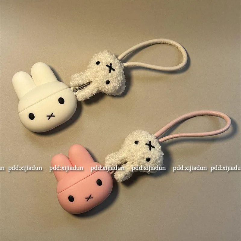 Kawaii милый защитный чехол Miffy Airpods 4/3Pro/2/1 силиконовый мягкий подарок в форме