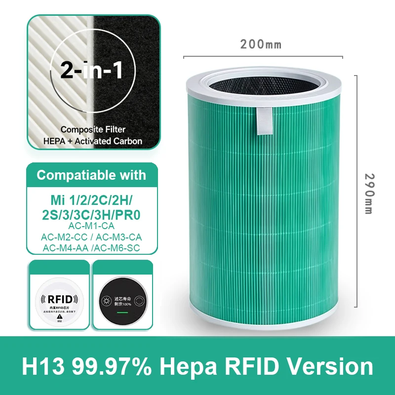 

Фильтр HEPA с активированным углем для Xiaomi Air Purifier