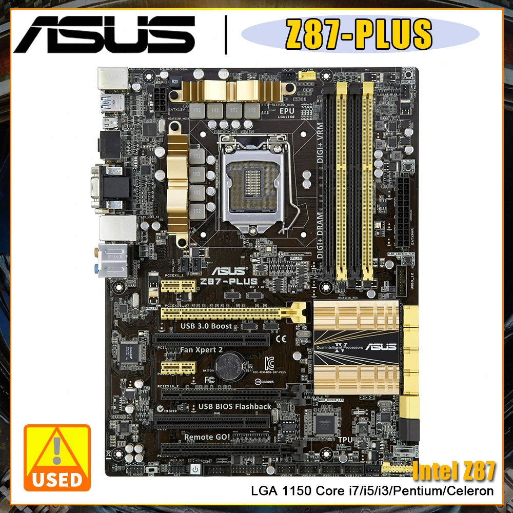 

ASUS Z87-PLUS Motherboard with Intel Z87 Chipset Supports Intel 22nm Processor Core i7 i5 i3 Pentium Celeron LGA 1150 Motherboar