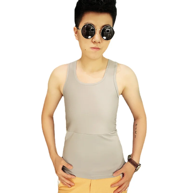 

S-6XL Tomboy Outerwear Flat Chest Binder Trans Breathable Long Corset Les Vest Tank Tops Cosplay Lesbian Cotton Undershirt