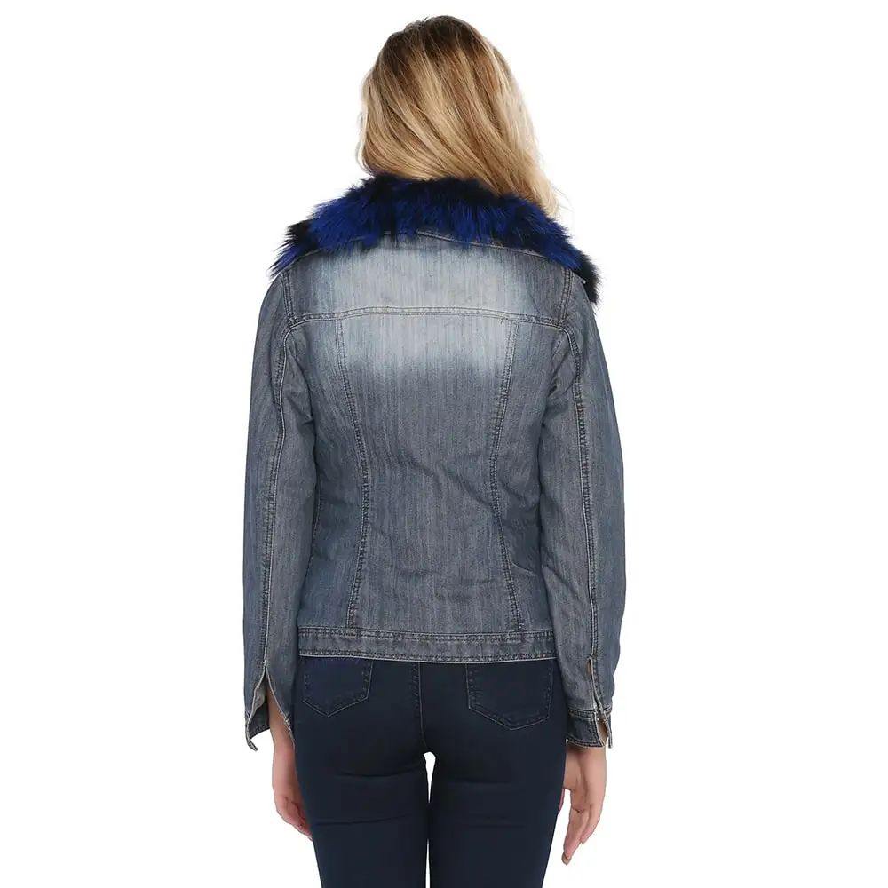 S'elite collection grinded Denim women's coat real fur with water repellent winter autumn spring gift chick relaxed