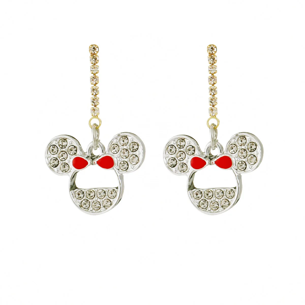 Disney Mickey Mouse Earrings for Women Luxury Jewelry Earings Crystal  Beaded Tassel Earrings Fashion Jewelry for Women Gifts images - 6