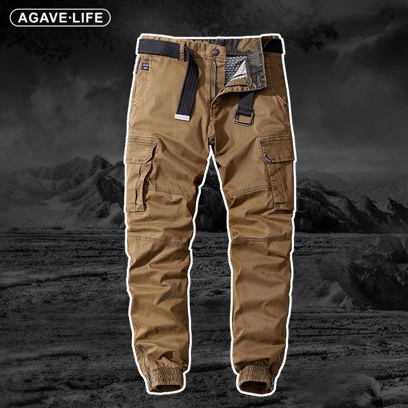 

Комбинезон мужской в стиле милитари, хлопковые брюки со множеством карманов, модные повседневные брюки, бриджи в стиле Харадзюку, Прямая поставка