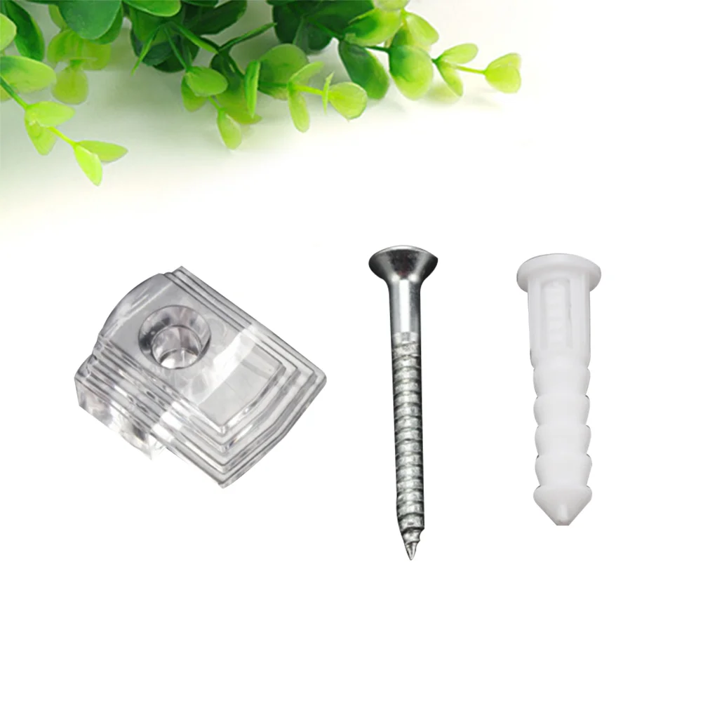 

24pcs Wall Clear Plastic Mirror Holder Mirror Hanging Kit for Wall Mirror Hanging Kit for Wardrobe