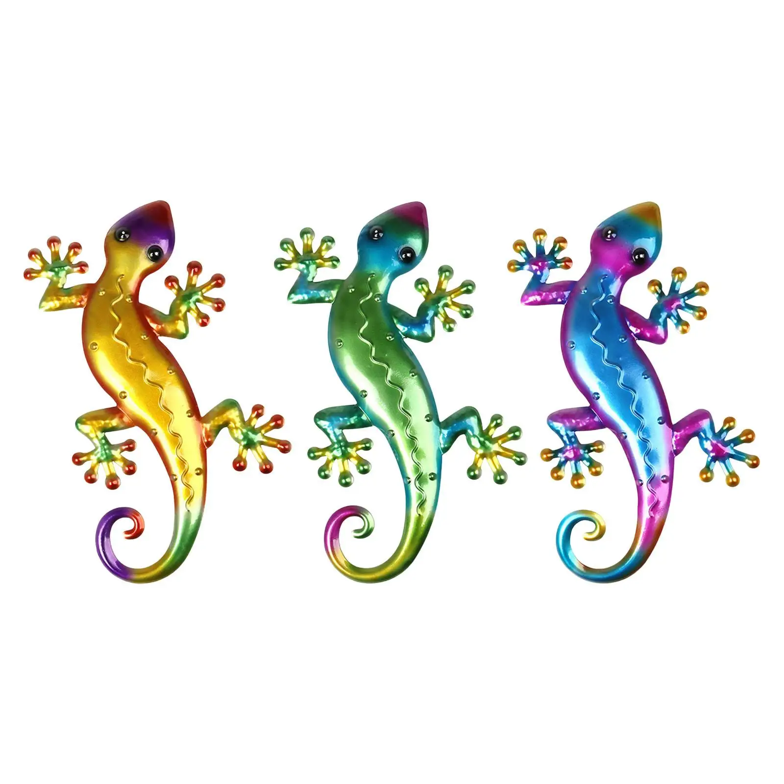 

Wall Decoration Gecko Hanging Sculpture Art Handmade Large Plaque Iron for Garden Patio Outdoor Living Room Indoor