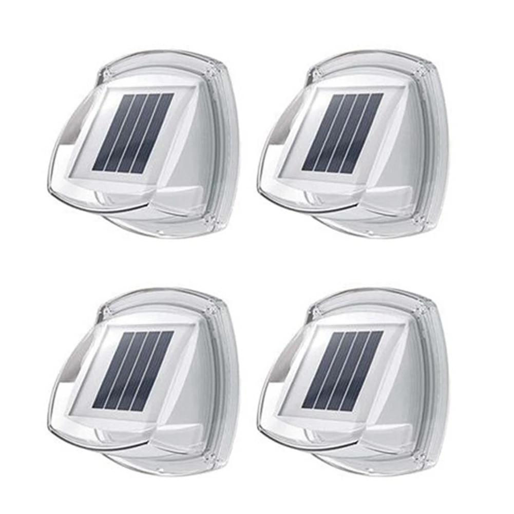 

4Pack Solar Fence Lights Outdoor Waterproof 8 LEDs Outdoor Wall Lights Solar Powered Deck Light Decorative Warm Light