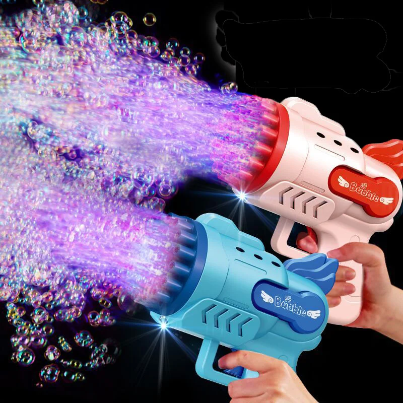 

Пистолет для мыльных пузырей, детские игрушки, электрическая автоматическая машина для мыльных пузырей, уличная игрушка для свадебной вечеринки со светодиодной подсветкой, детские подарки на день рождения