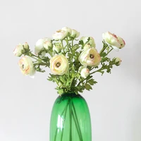 artificial green ranunculus artificial flower ranunculus asiaticus rose for wedding decoration fake flower home table decoration