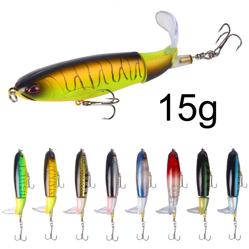 

Fishing Lure Luya Bait Propeller Surface Tractor Pencil Plastic Hard Bait Simulation of Fake Fish Bait