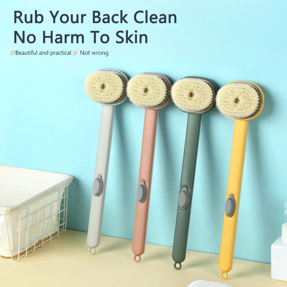 

Long Handle Liquid Bath Brush Soft Hair Bath Brush Set Detachable Back Body Bath Shower Sponge Scrubber Brushes Bath Cleansing