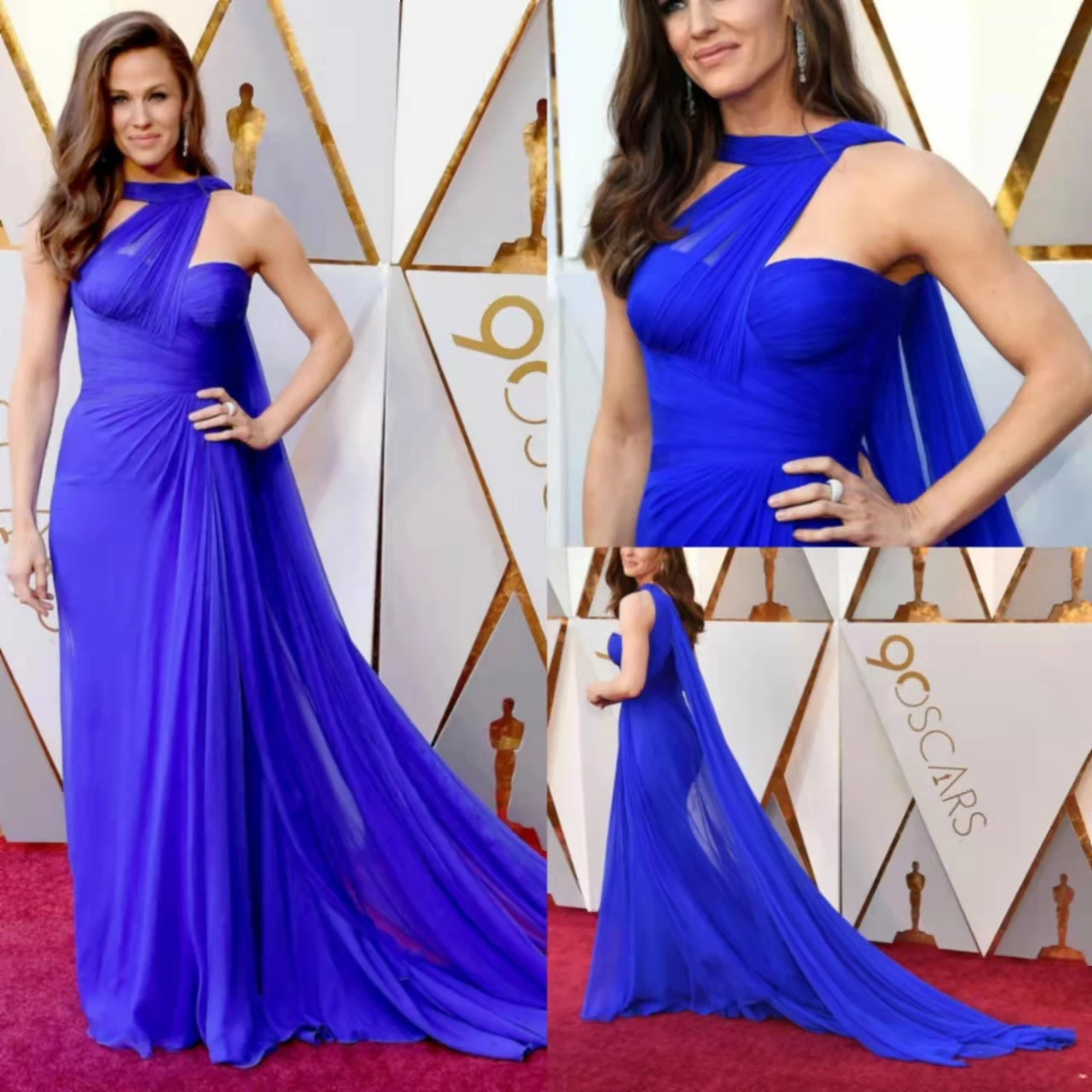 Женское шифоновое платье-футляр длинное Плиссированное вечернее платье на одно