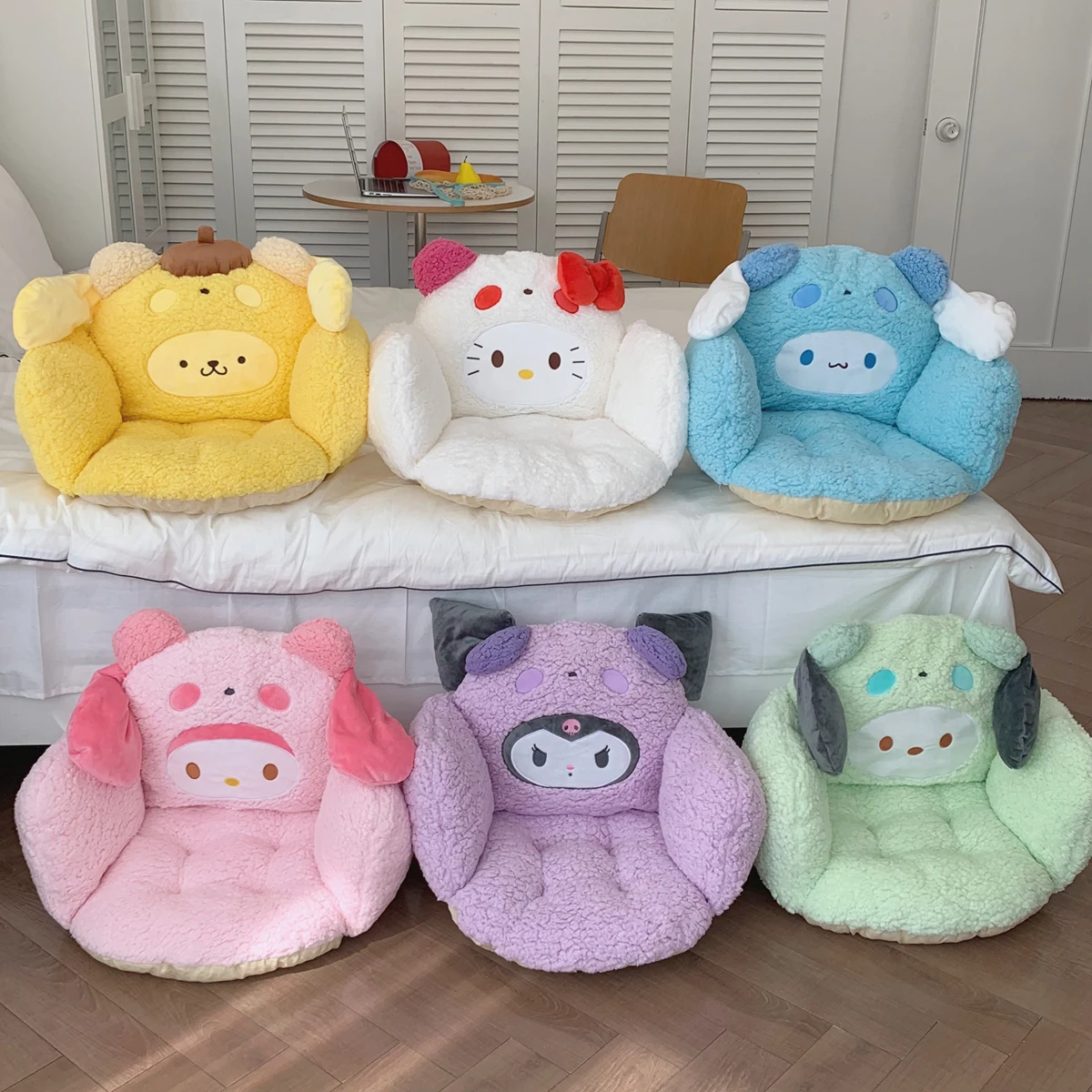 Удобная подушка на сиденье для стула Kuromi My Melody Cinnamoroll Hello Kitty спинку милый домашний