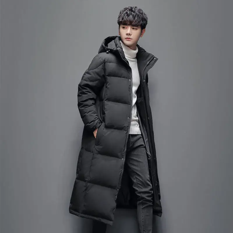 

Зимний мужской пуховик средней длины выше колена, новинка 2021, молодежная утепленная теплая школьная форма, куртка