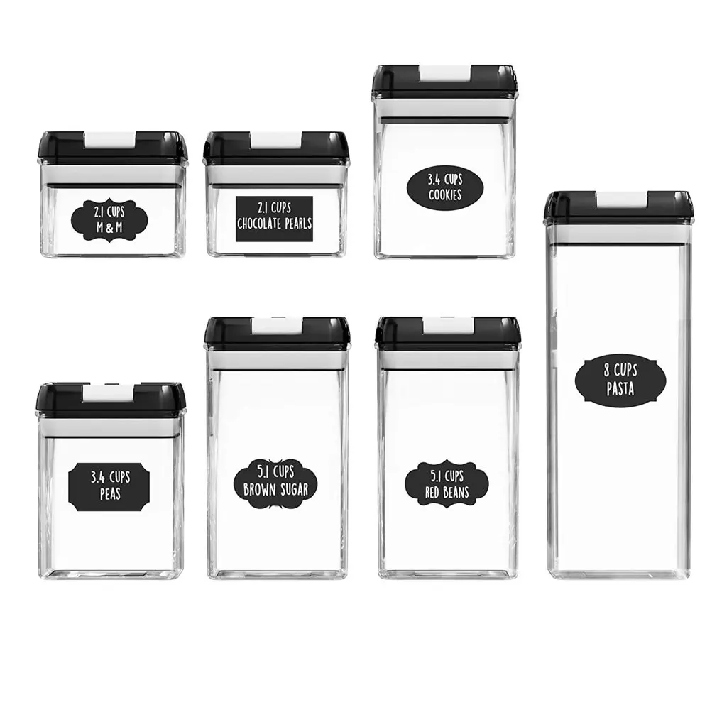 

7 шт./набор, прозрачные пластиковые банки для хранения зерен