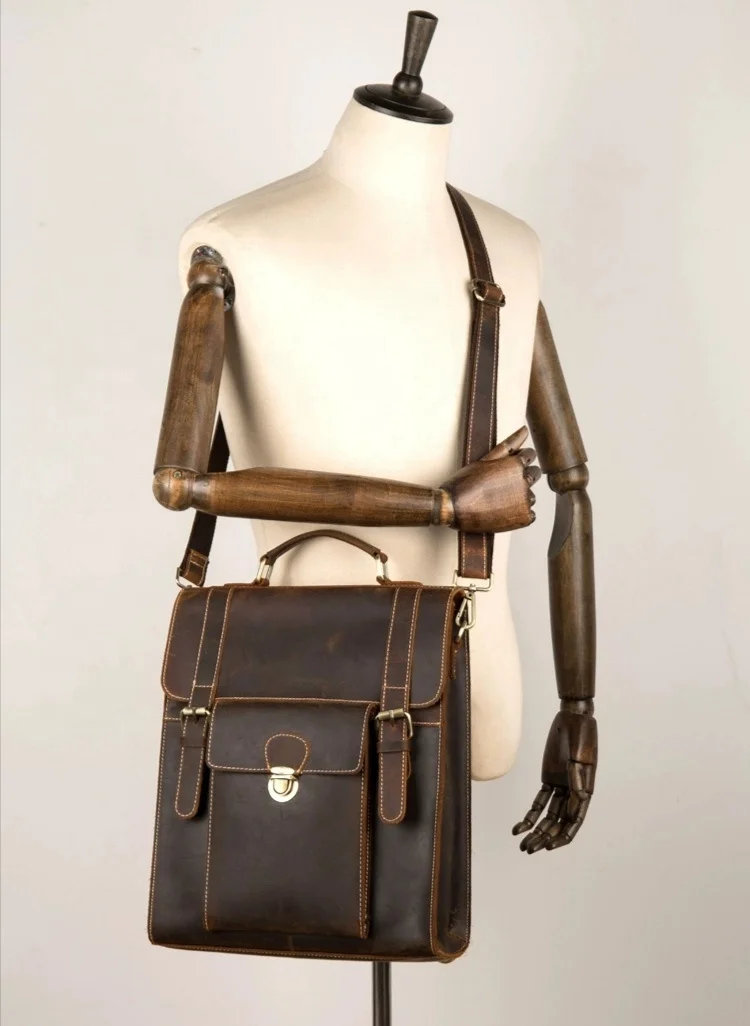 Кожаный рюкзак Crazy Horse сумка-мессенджер на одно плечо школьная сумка унисекс в