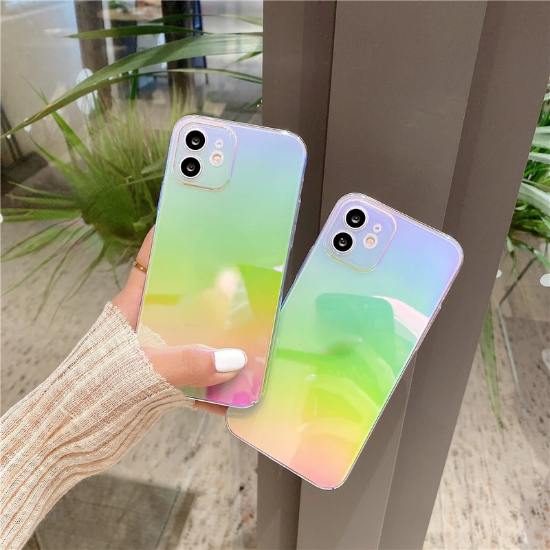 

Free Shipping Free Shipping For iPhone 13 12 11 Pro Max X XR XS Max 7 8 Plus Mini SE Transparent Aurora Hard PC Back Cover Gradi