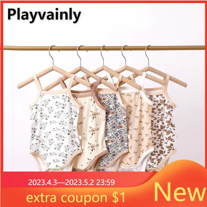 

Новый летний комбинезон для маленьких девочек и мальчиков, комбинезон на бретельках с милым принтом и квадратным воротником, хлопковая оде...