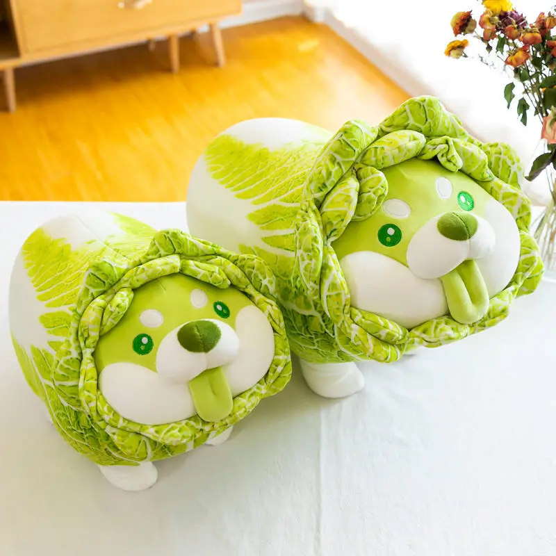 

28-60cm Cabbage Shiba Inu Dog Cute Vegetable Fairy Anime Plush Toy Fluffy Stuffed Plant Soft Doll Kawaii Pillow Baby Kids Toys