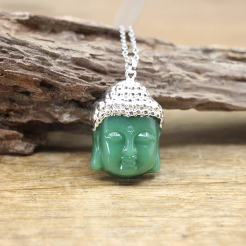 Вырезанная голова Будды, природный кристалл, дымчатый кварц, авантюрин, нефрит, буддизм, ожерелье, ювелирные изделия, Прямая поставка, QC3307