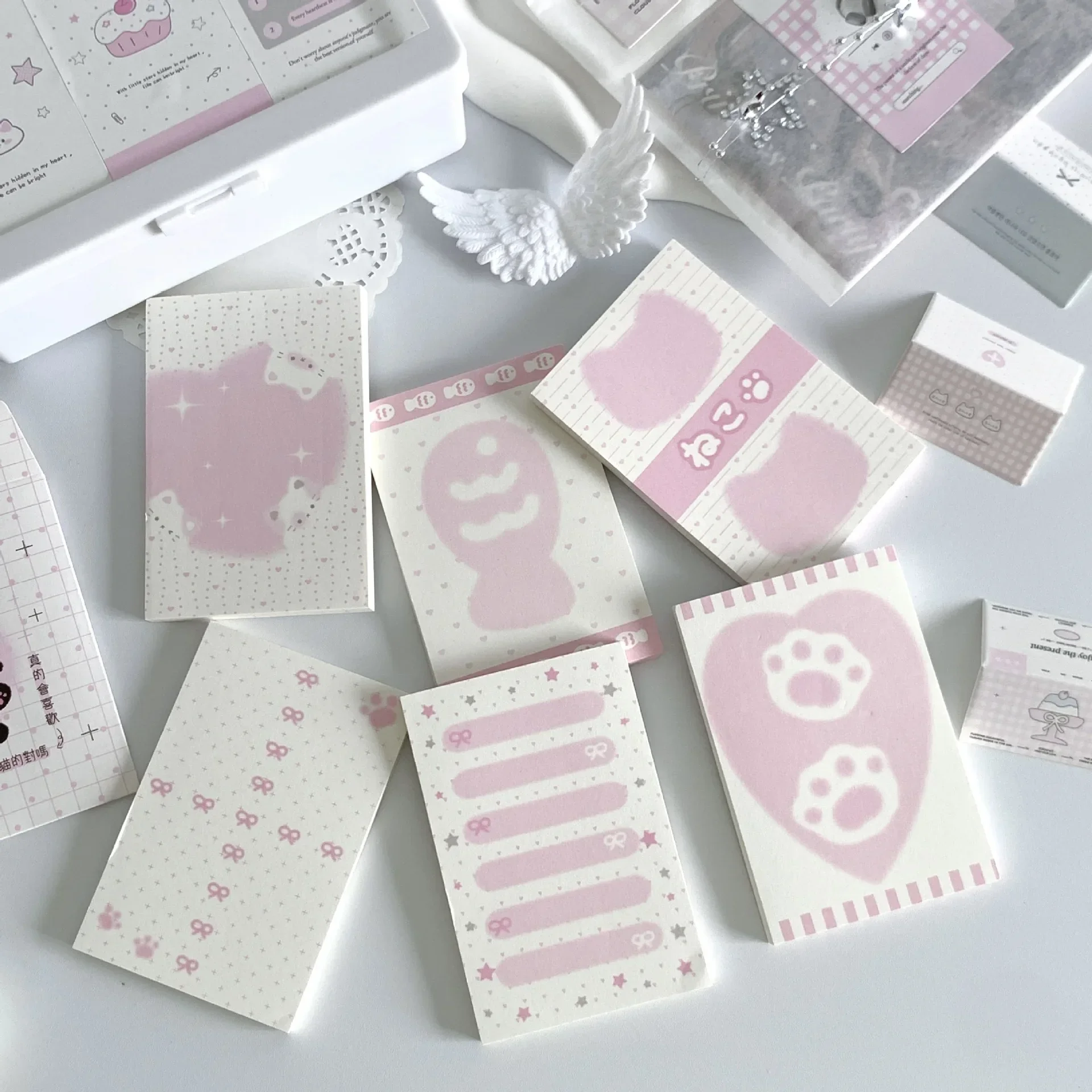 Корейский блокнот INS Kawaii Pink Cat милый студенческий с вкладышами и сообщениями