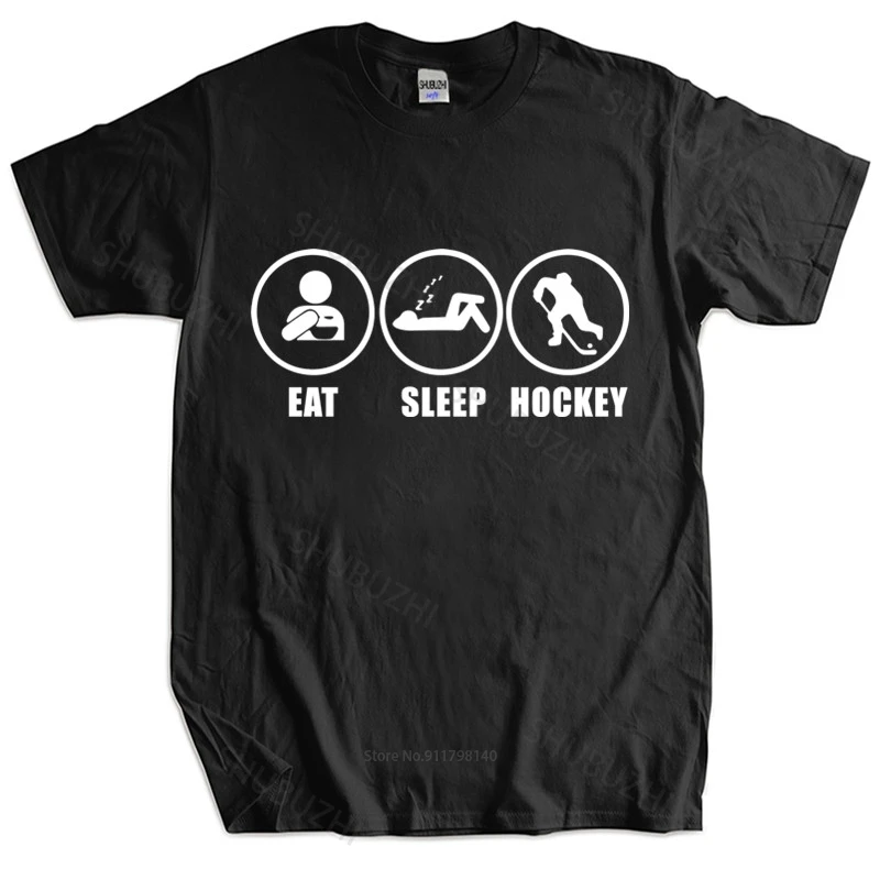 

Homme t shirt summer men t-shirt HOCKEY EAT SLEEP REPEAT team player/pro mom/dad I love Mens T-shirt Euro size TOPS