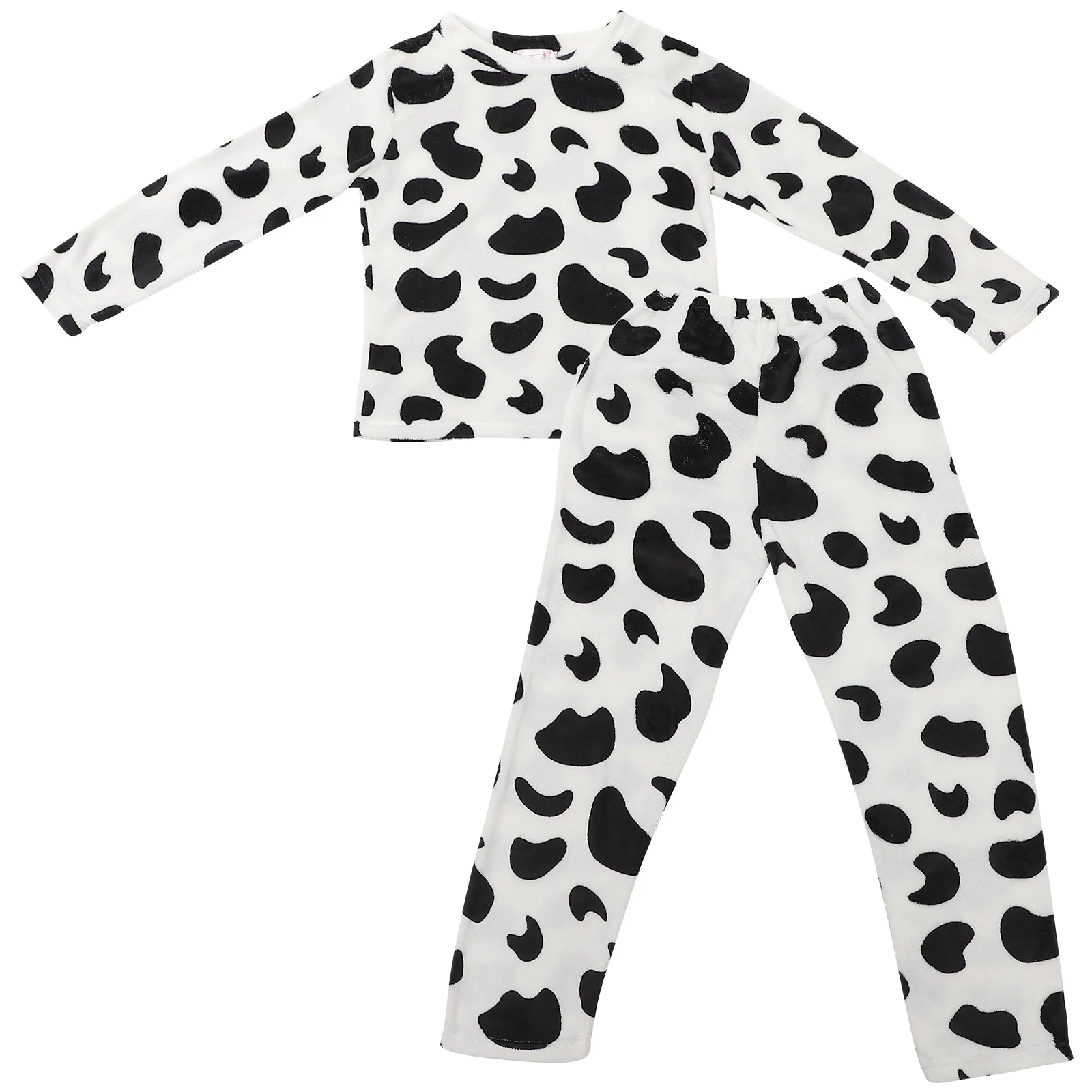 

Fuzzy Cow Pajama Womens 2 Pieces Pyjamas Set Flannel Sleepwear Loungewear
