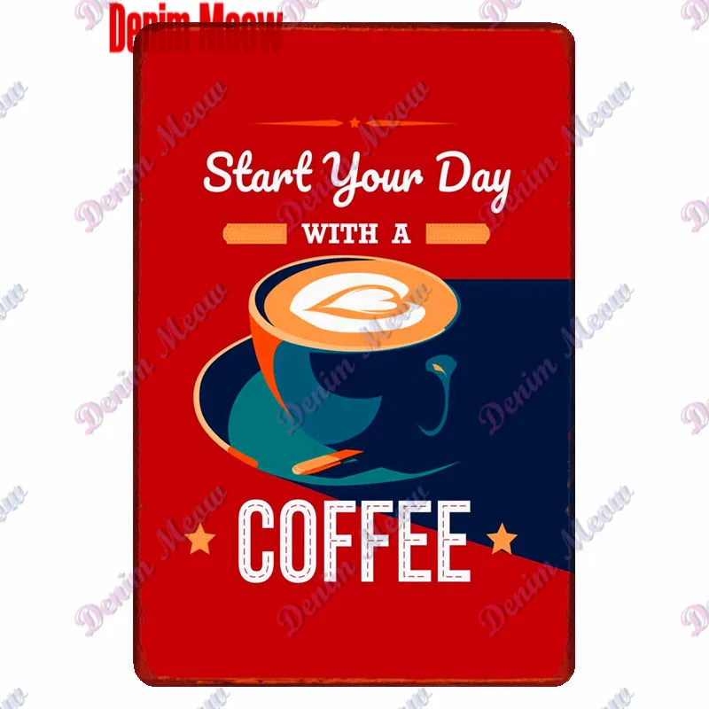 Винтажная металлическая вывеска Caffee кофейное меню Настенный декор для кухни