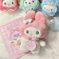sanrio kawaii my melody plush toys anime kuromi cinnamoroll pom pompurin doll cute bedroon ornaments soft magnet standing dolls