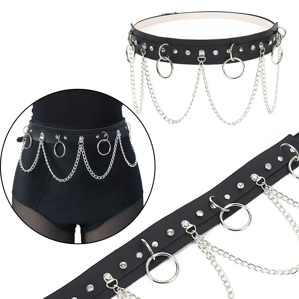 

Adjustable Body Harness Apparel Accessories Hiphop Punk Waistband Waist Chain Adjustable Strap Gothic Leather Belt