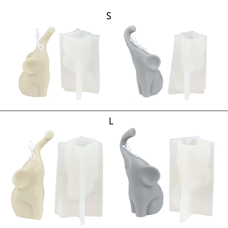 

R3MC 3D Elephant Candle Mould Handmade Candles Aroma Wax Soap Molds for Decorations